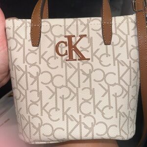 Calvin Klein Tan and Cream Tote Bag